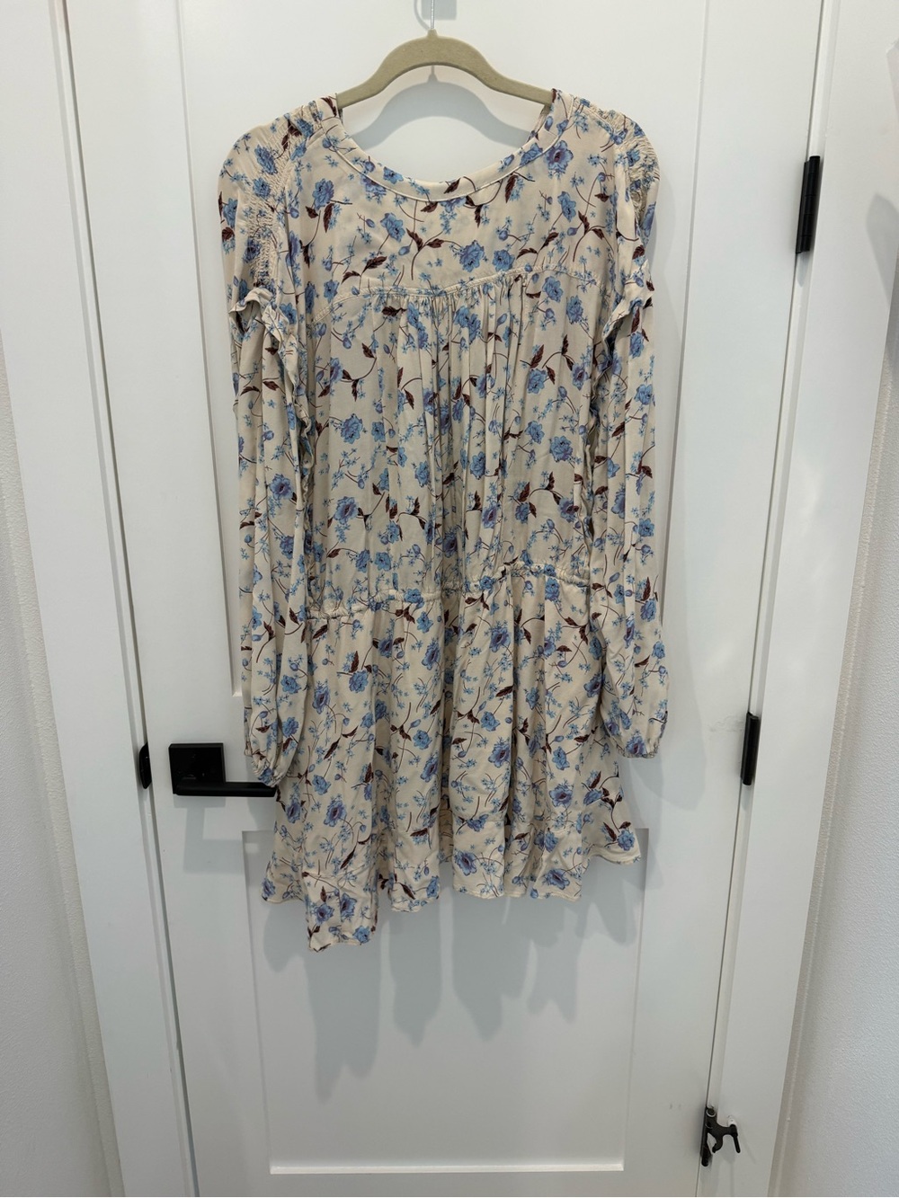 Free People Cream Mini Dress with Blue Floral Print - Picture 5 of 6